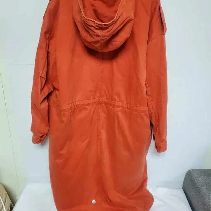 [BUNJANG] Stussy Orange Long Hooded Coat (M) / 스투시 오렌지색 롱 후드 코트 정품 M사이즈