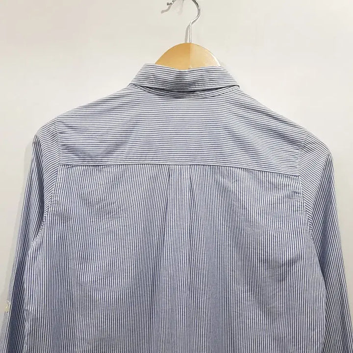 [BUNJANG] Eastboy Embroidered Logo Striped Roll-Up Long Sleeve Shirt (Women&
