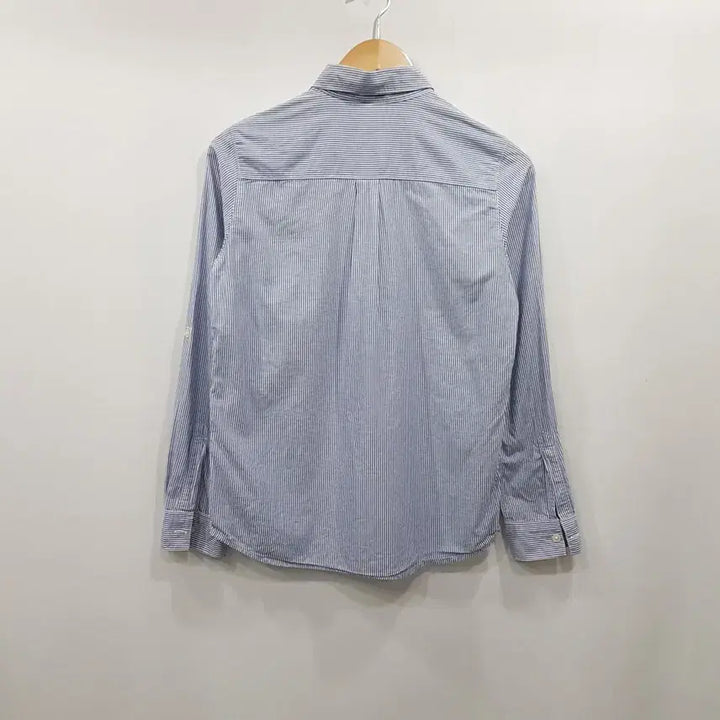 [BUNJANG] Eastboy Embroidered Logo Striped Roll-Up Long Sleeve Shirt (Women&