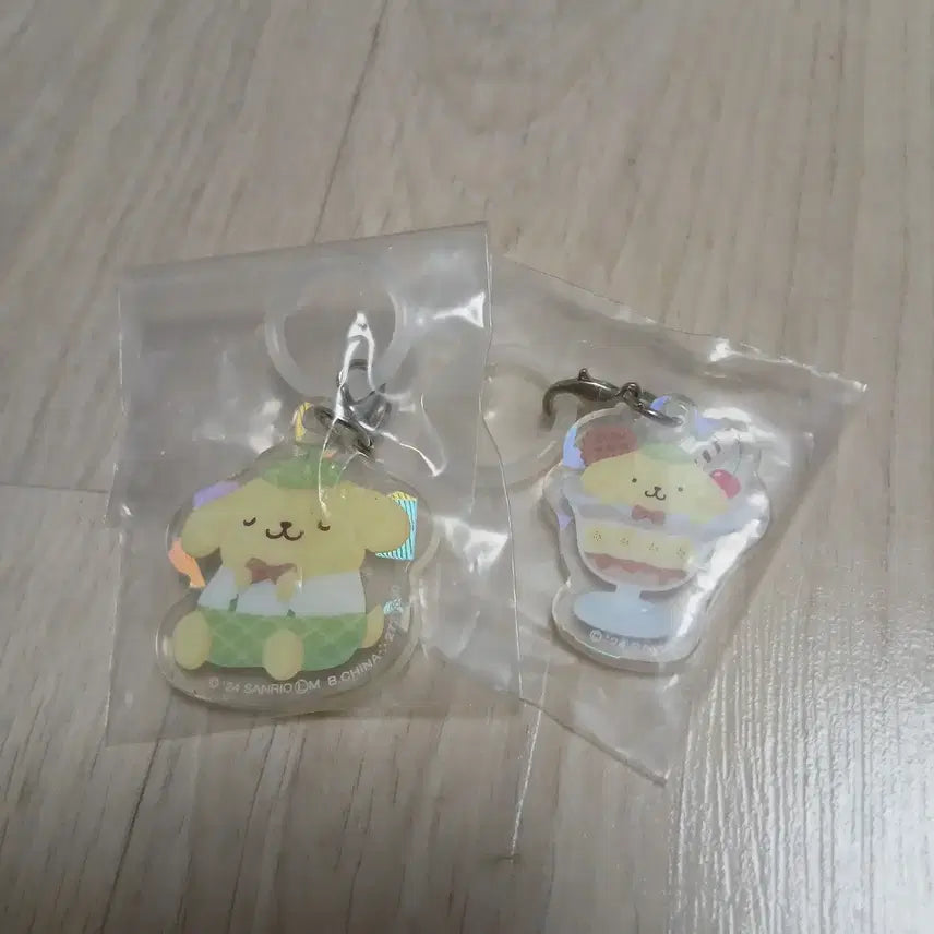 [BUNJANG] Sanrio Pom Pom Purin Acrylic Mezashirushi Keyring / 산리오 멜론 파르페 폼폼푸린 아크릴 메지루시 키링 가챠