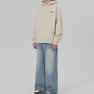 [SOLD OUT] GLW 굿라이프웍스 이지 와이드 데님 팬츠 빈티지 라이트블루 XL 청바지