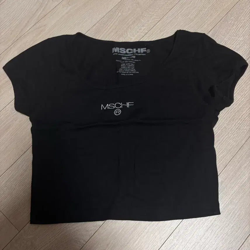 [BUNJANG] MSCHF Black Crop T-Shirt (M) / MSCHF 미스치프 블랙 크롭티셔츠 M