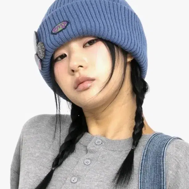 [BUNJANG] Glack x Jjicgu GZC002 PMP Logo Big Beanie / 글랙x지꾸 GZC002 PMP 로고 빅 비니 BLUE
