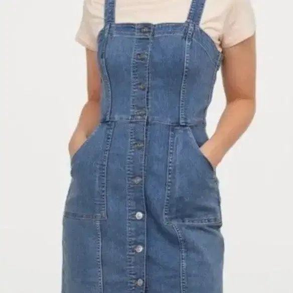[BUNJANG] H&amp;M 데님 멜빵 원피스 32 / H&amp;M 데님 멜빵 원피스 32