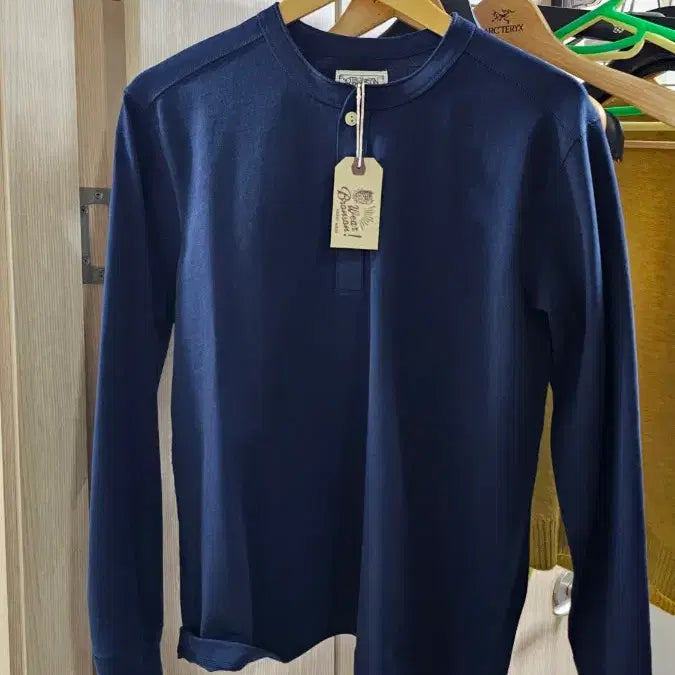[BUNJANG] Bronson Henry Neck Long Sleeve Navy L / 브로슨 헨리넥 롱 슬리브 네이비 L(100)