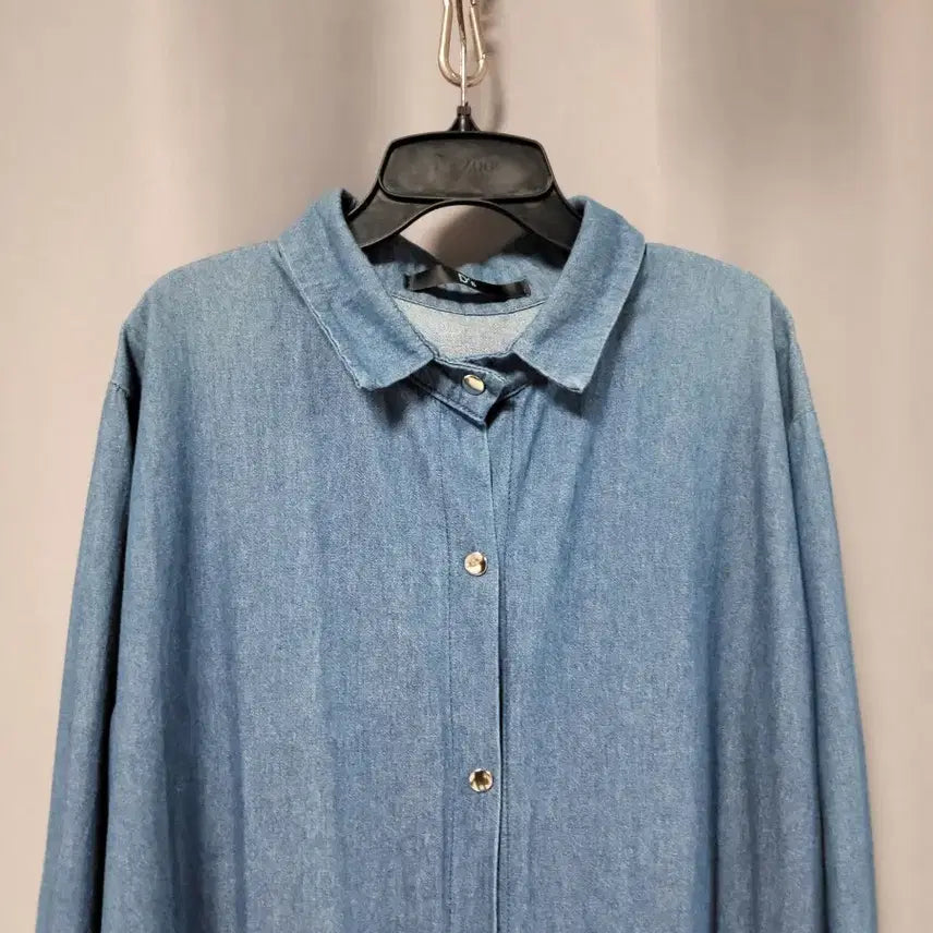 [BUNJANG] Heji Denim Long Shirt / 헤지 데님 롱셔츠