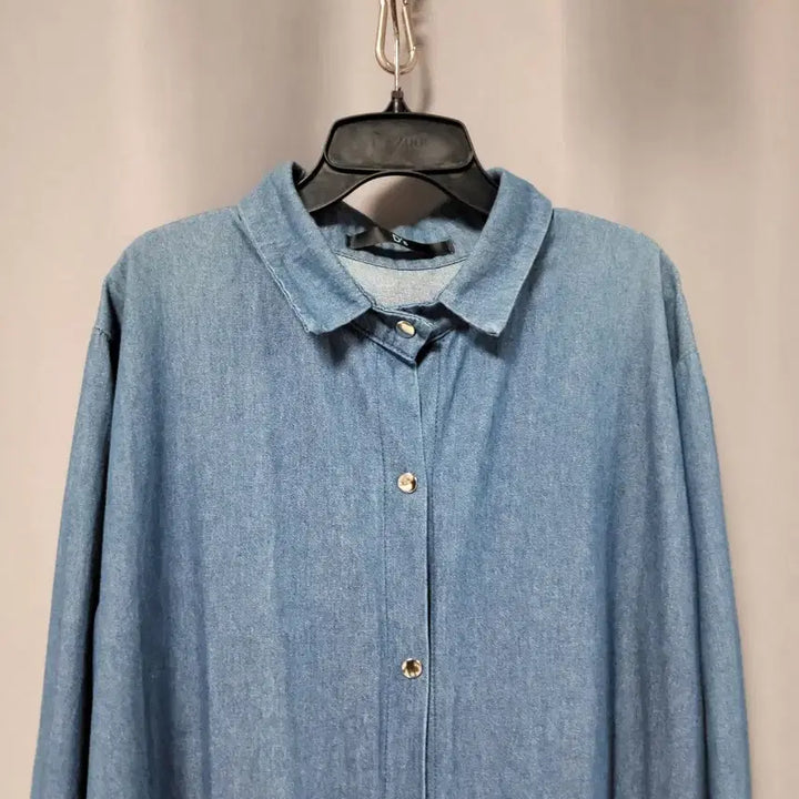 [BUNJANG] Heji Denim Long Shirt / 헤지 데님 롱셔츠