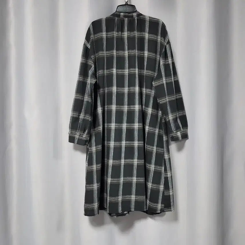 [BUNJANG] Checkered Long Shirt Dress / 체크 롱 셔츠 원피스( 얇음)