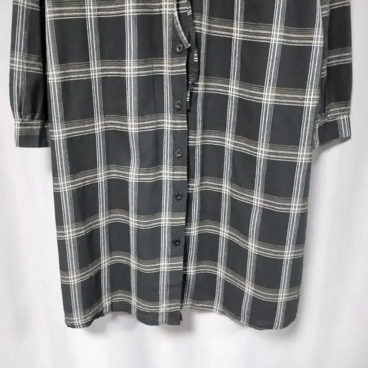 [BUNJANG] Checkered Long Shirt Dress / 체크 롱 셔츠 원피스( 얇음)