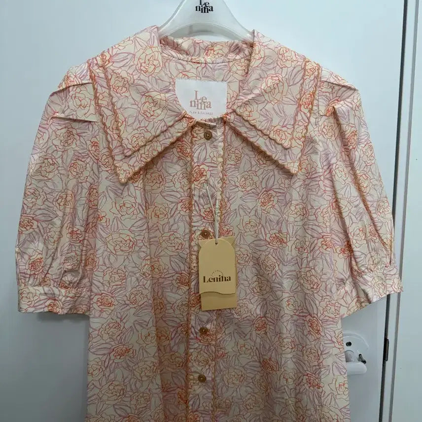 [BUNJANG] RONNIE Double Collar Puff Blouse (S Size) / 르니나 RONNIE더블카라퍼프블라우스셔츠S사이즈