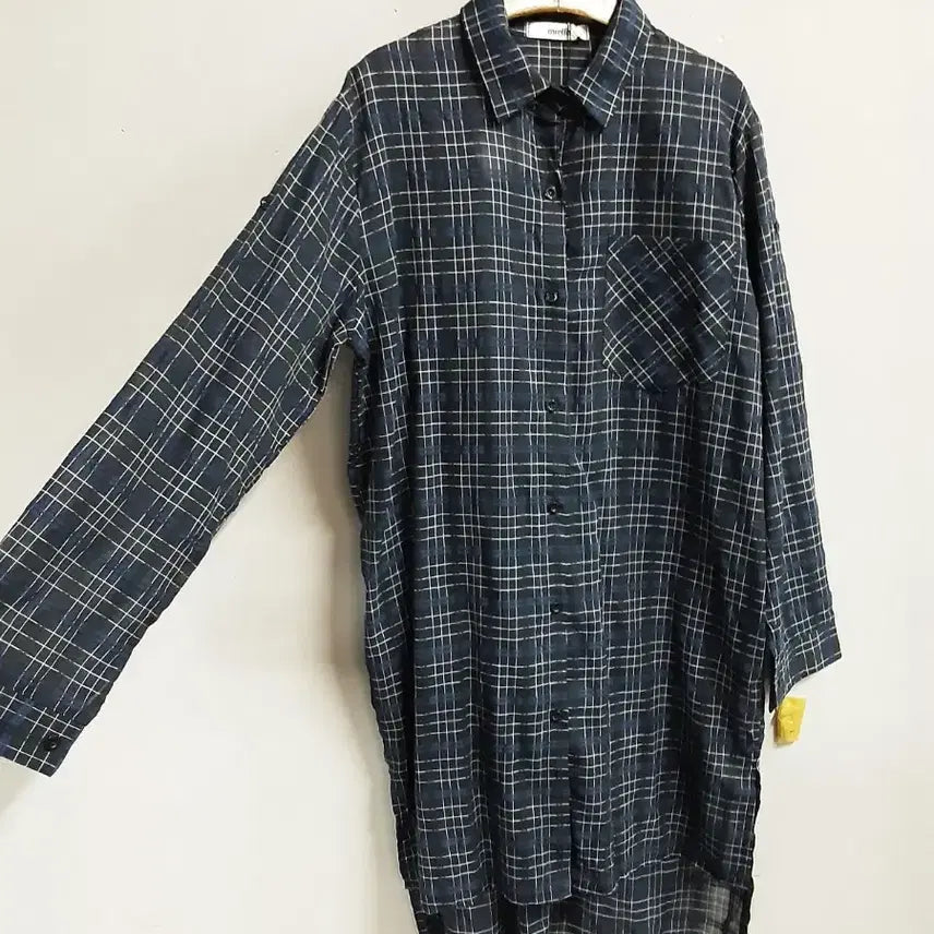[BUNJANG] MIELLO Check Pattern Long Shirt / 택새상품) 미엘로 체크 패턴 롱셔츠 free