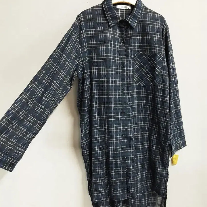 [BUNJANG] MIELLO Check Pattern Long Shirt / 택새상품) 미엘로 체크 패턴 롱셔츠 free