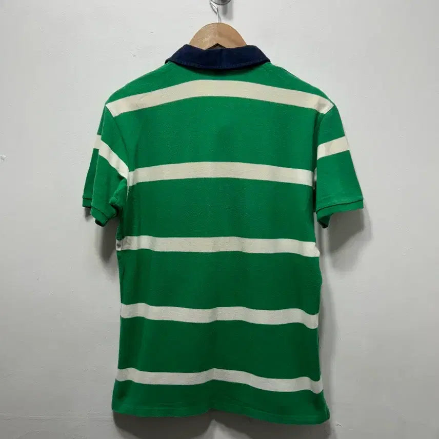 [BUNJANG] Polo Ralph Lauren Green Striped Polo Shirt / 폴로 랄프로렌 녹색 스트라이프 반팔 카라티 18/20 XL