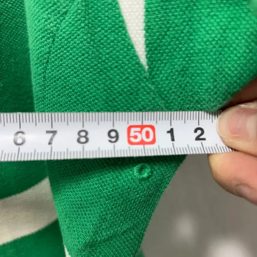 [BUNJANG] Polo Ralph Lauren Green Striped Polo Shirt / 폴로 랄프로렌 녹색 스트라이프 반팔 카라티 18/20 XL