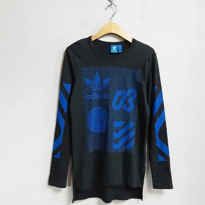 [BUNJANG] Adidas Long Sleeve T-Shirt / 아디다스 블랙/블루 긴팔 티셔츠 90