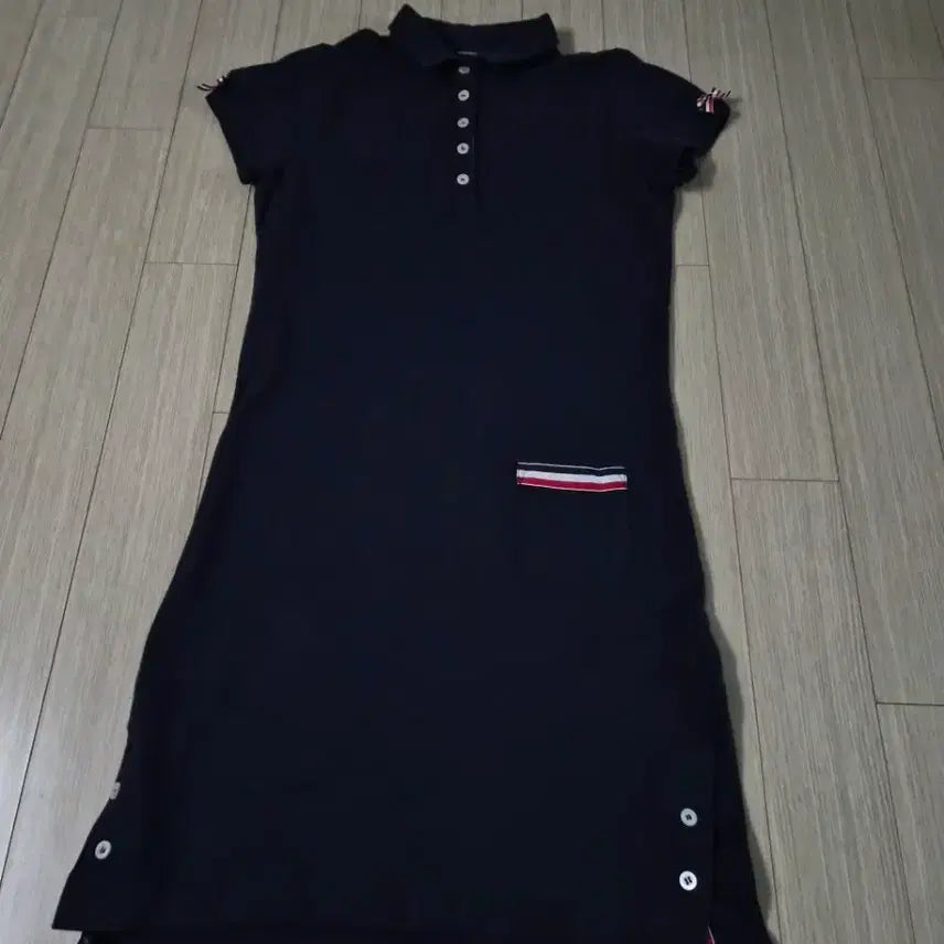 [BUNJANG] Moncler Navy Tri-Line Point Short-Sleeve Dress / 몽클레어 네이비 삼선 포인트 반팔 원피스