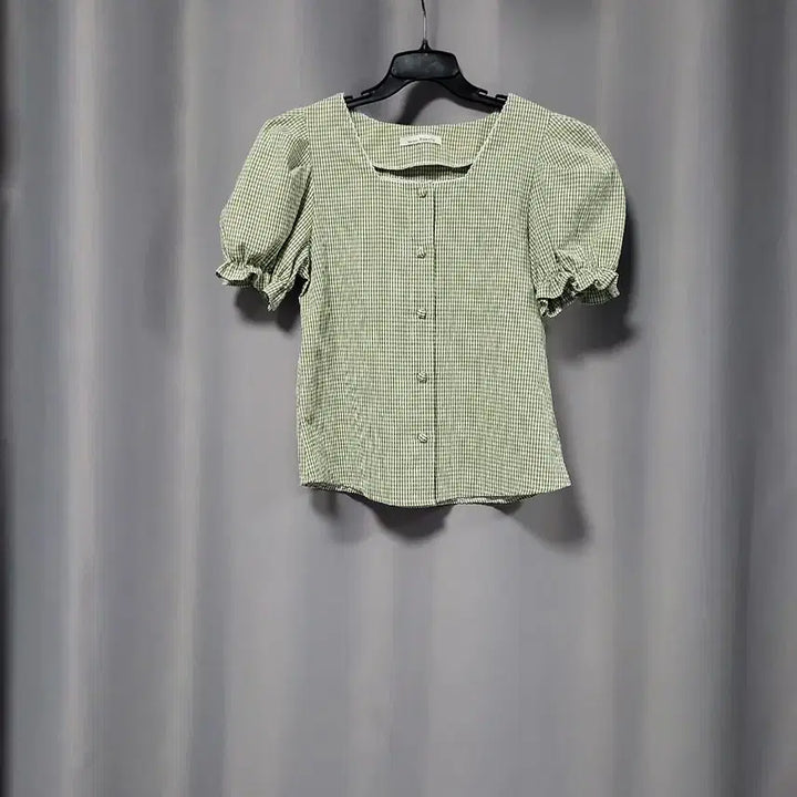 [SOLD OUT] 잔체크 퍼프 블라우스