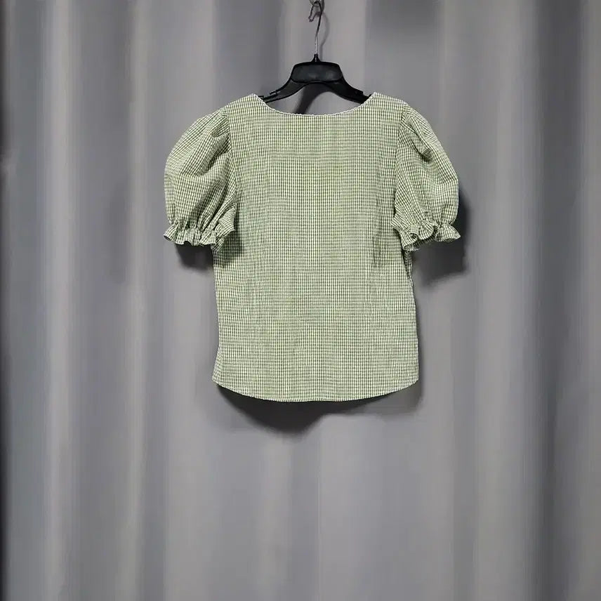 [SOLD OUT] 잔체크 퍼프 블라우스