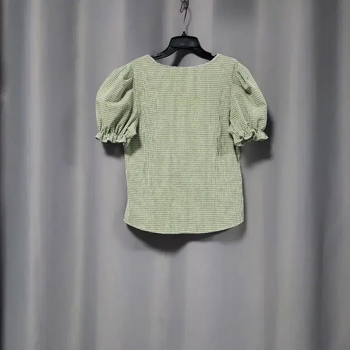 [SOLD OUT] 잔체크 퍼프 블라우스