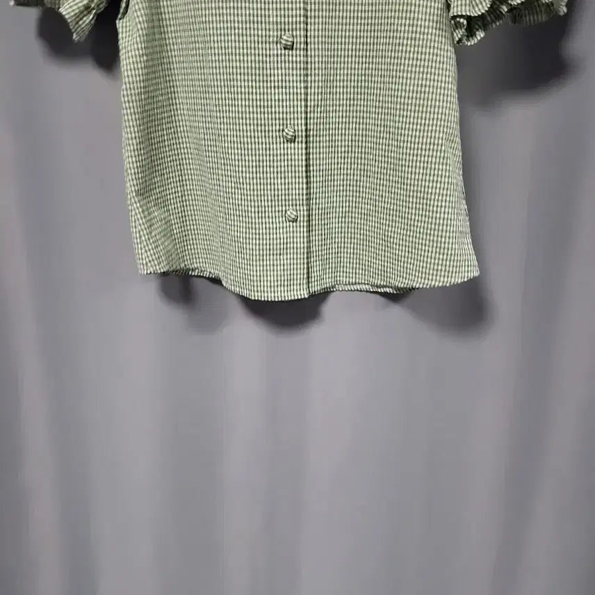 [SOLD OUT] 잔체크 퍼프 블라우스
