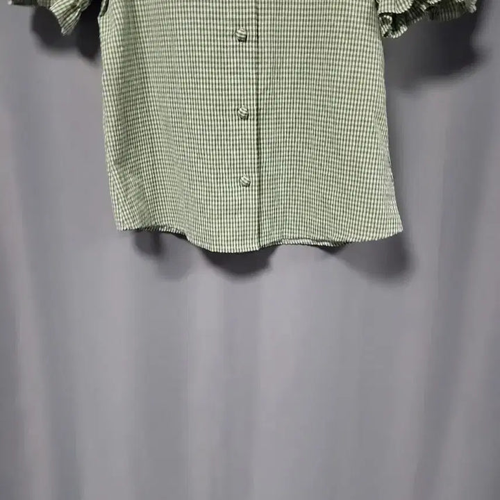 [SOLD OUT] 잔체크 퍼프 블라우스