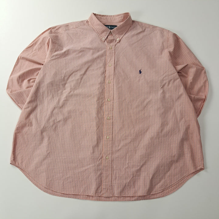 [SOLD OUT] CK336 3XB 폴로 00s 오렌지피치 윈도우페인 체크 셔츠 남방