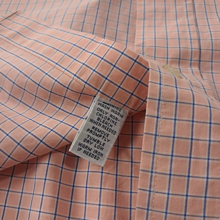[SOLD OUT] CK336 3XB 폴로 00s 오렌지피치 윈도우페인 체크 셔츠 남방