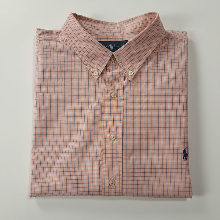 [SOLD OUT] CK336 3XB 폴로 00s 오렌지피치 윈도우페인 체크 셔츠 남방