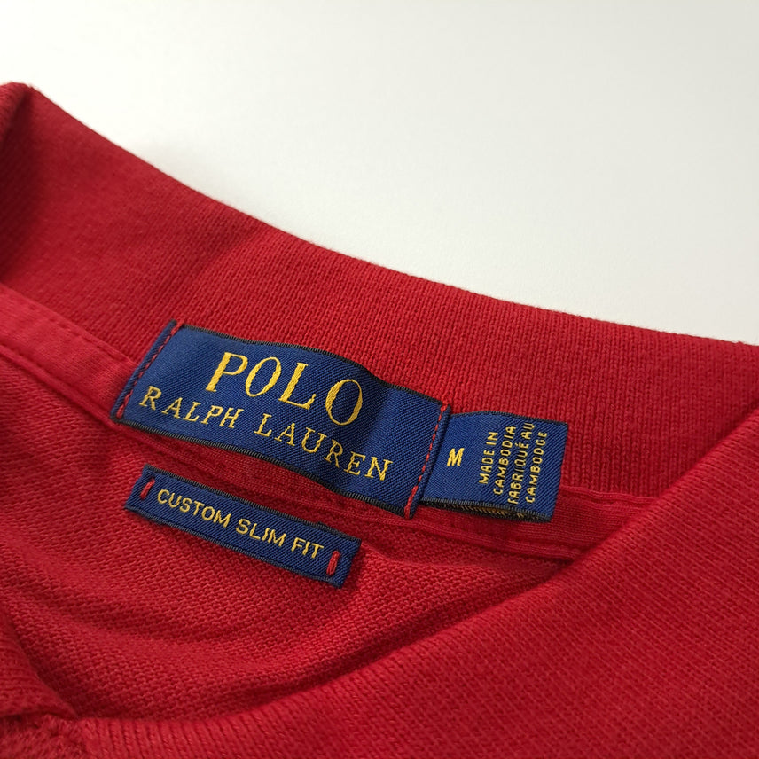 [BUNJANG] Polo Ralph Lauren Custom Slim Fit Red Polo Shirt / CK337 M 폴로 커스텀슬림핏 레드 칼라 티셔츠