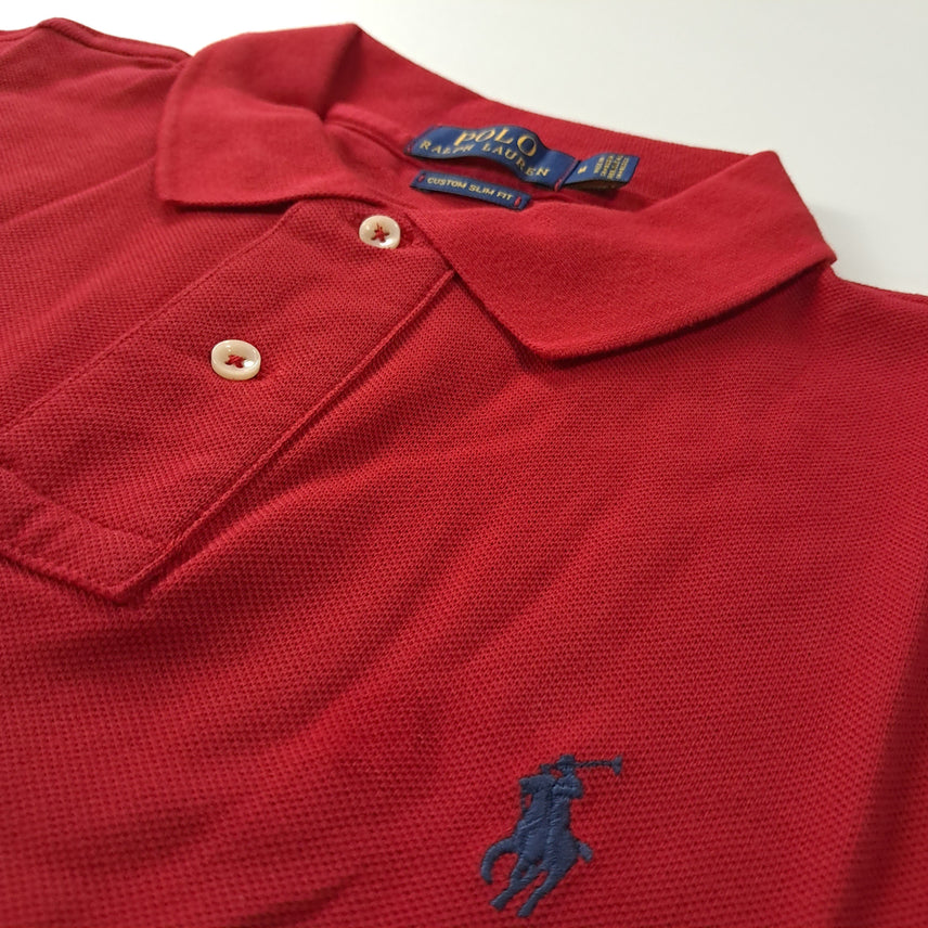 [BUNJANG] Polo Ralph Lauren Custom Slim Fit Red Polo Shirt / CK337 M 폴로 커스텀슬림핏 레드 칼라 티셔츠