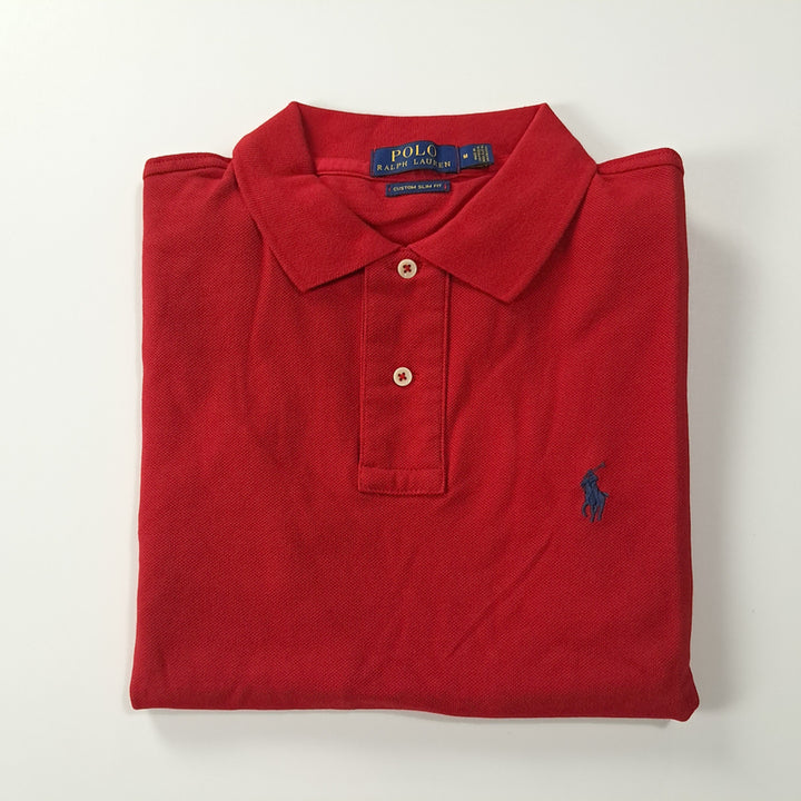[BUNJANG] Polo Ralph Lauren Custom Slim Fit Red Polo Shirt / CK337 M 폴로 커스텀슬림핏 레드 칼라 티셔츠