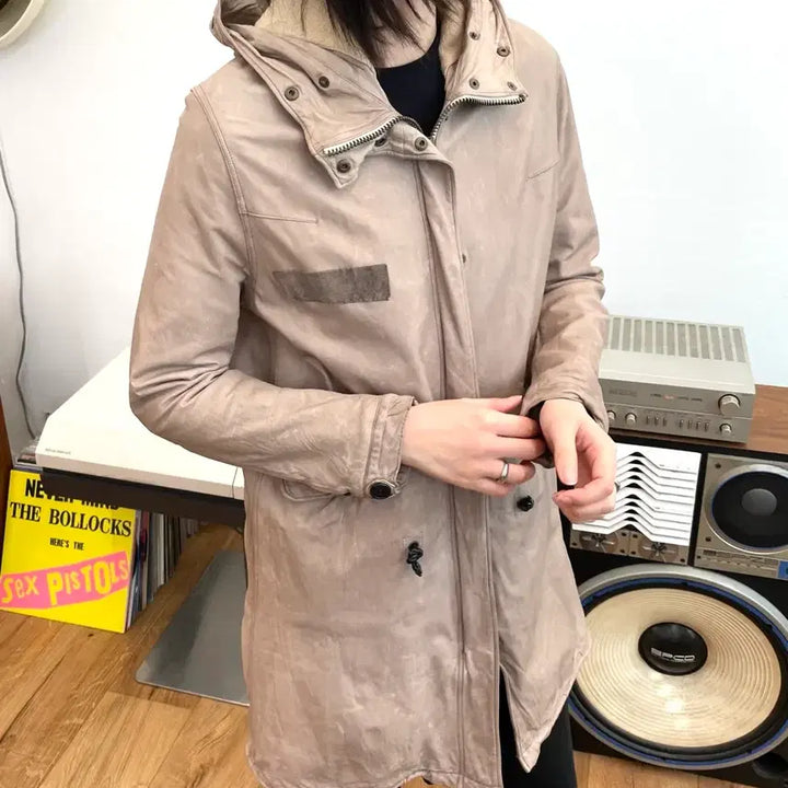 [BUNJANG] sisii Leather Fishtail Parka / sisii 레더 피쉬테일 파카