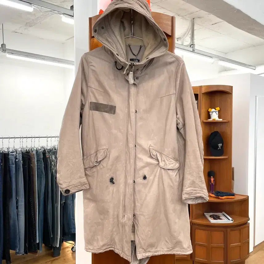 [BUNJANG] sisii Leather Fishtail Parka / sisii 레더 피쉬테일 파카