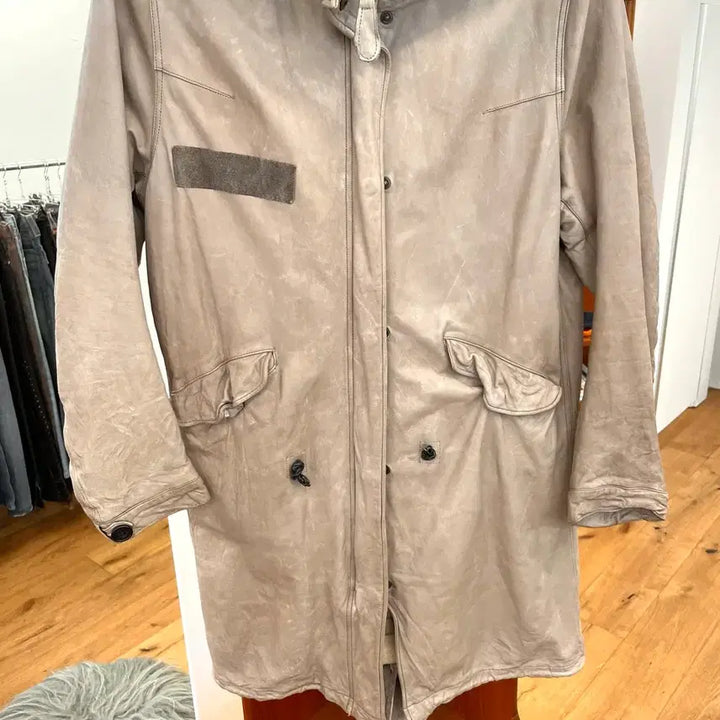 [BUNJANG] sisii Leather Fishtail Parka / sisii 레더 피쉬테일 파카