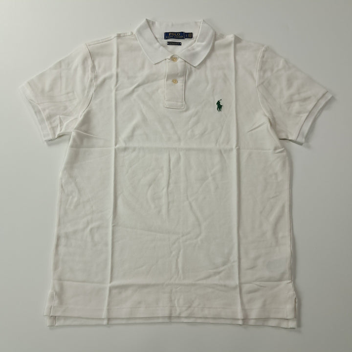 [BUNJANG] Polo Ralph Lauren Custom Slim Fit White Polo Shirt / CK338 L 폴로 커스텀슬림핏 화이트 칼라 티셔츠