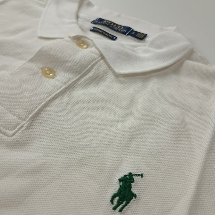 [BUNJANG] Polo Ralph Lauren Custom Slim Fit White Polo Shirt / CK338 L 폴로 커스텀슬림핏 화이트 칼라 티셔츠