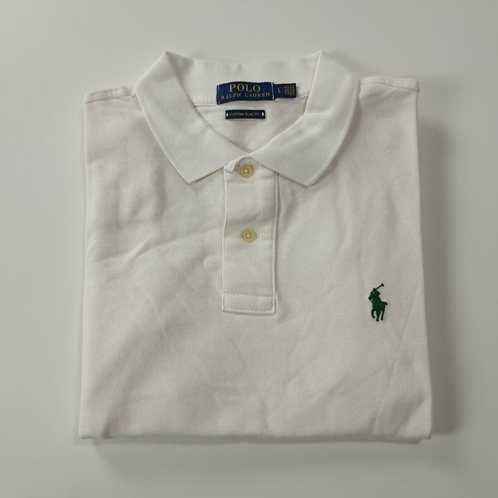 [BUNJANG] Polo Ralph Lauren Custom Slim Fit White Polo Shirt / CK338 L 폴로 커스텀슬림핏 화이트 칼라 티셔츠