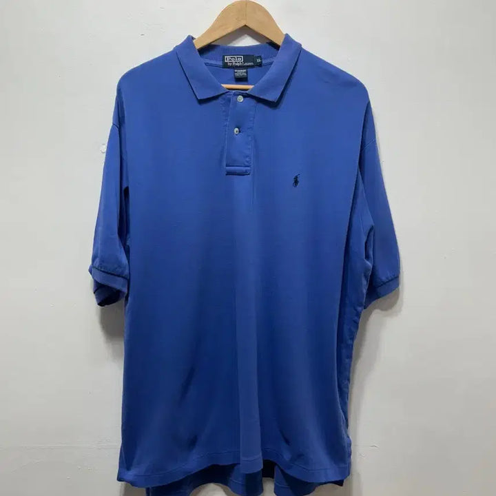 [SOLD OUT] 폴로 랄프로렌 블루 긴팔 폴로셔츠 XL