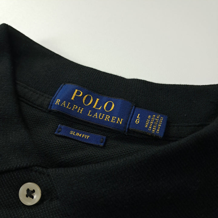 [BUNJANG] Polo Slim Fit Black Collar T-Shirt / CK340 L 폴로 슬림핏 블랙 칼라 티셔츠
