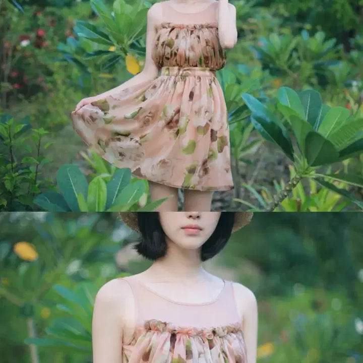 [BUNJANG] Amelie Milk Cocoa Draping Flower Dress / amelie 밀크코코아 자체제작 아멜리에 드레이핑 플라워 드레스 원피스