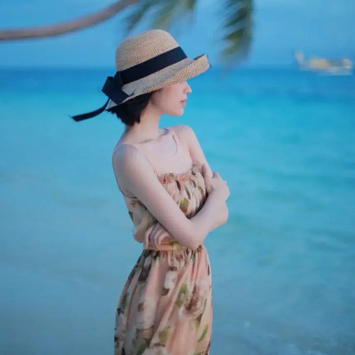 [BUNJANG] Amelie Milk Cocoa Draping Flower Dress / amelie 밀크코코아 자체제작 아멜리에 드레이핑 플라워 드레스 원피스