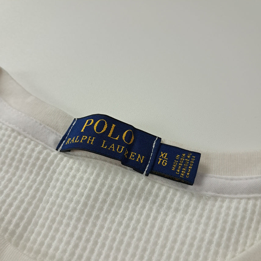 [BUNJANG] Polo XL White Waffle Thermal T-shirt / CK342 XL 폴로 화이트 와플 티셔츠