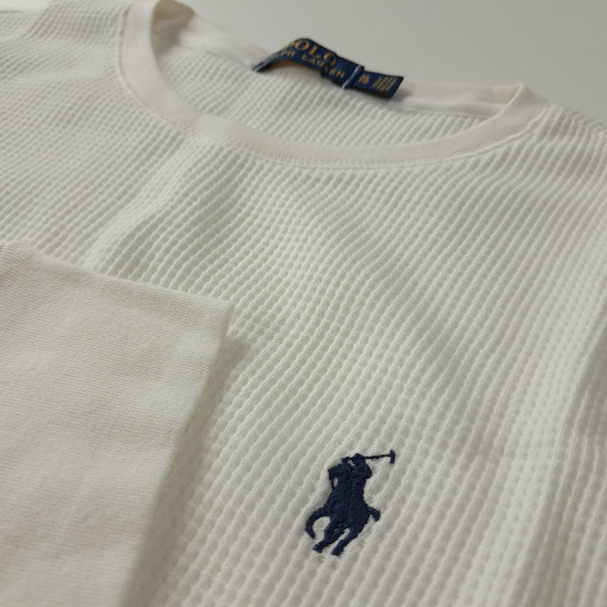 [BUNJANG] Polo XL White Waffle Thermal T-shirt / CK342 XL 폴로 화이트 와플 티셔츠