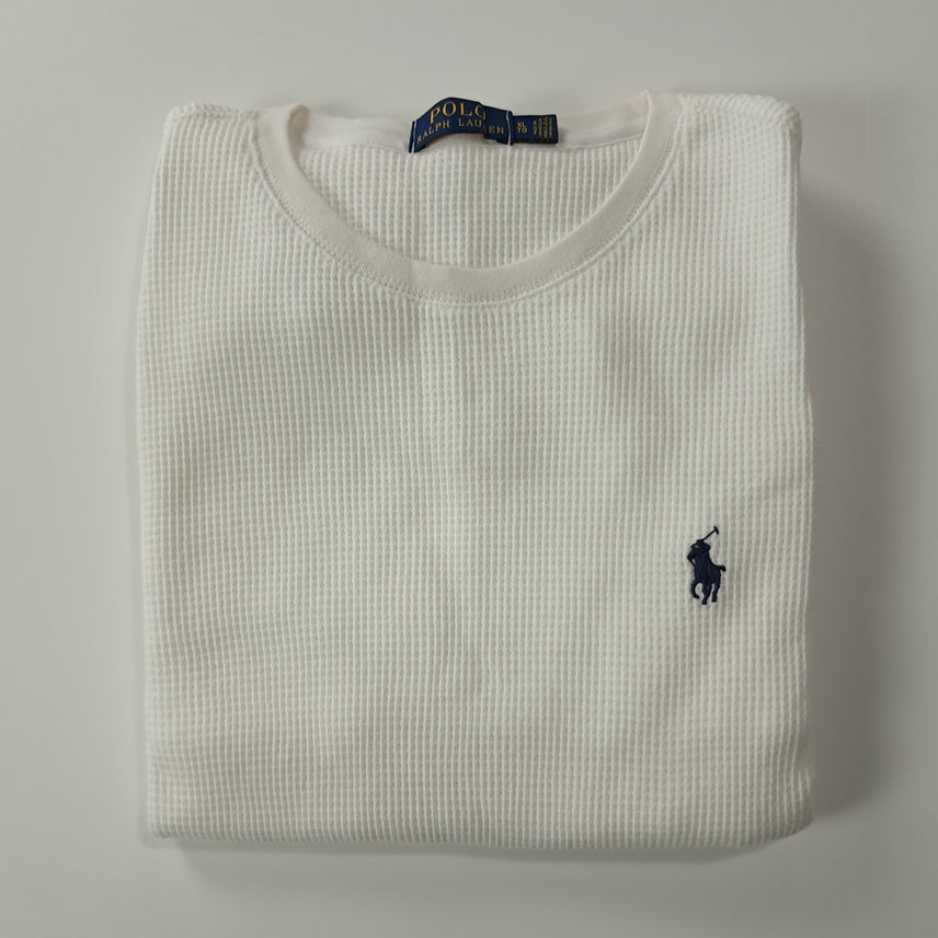 [BUNJANG] Polo XL White Waffle Thermal T-shirt / CK342 XL 폴로 화이트 와플 티셔츠