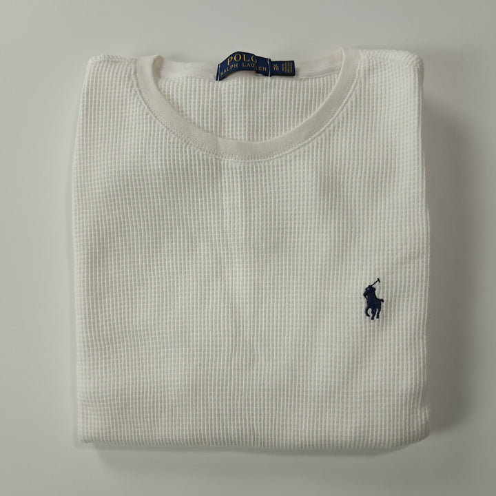 [BUNJANG] Polo XL White Waffle Thermal T-shirt / CK342 XL 폴로 화이트 와플 티셔츠