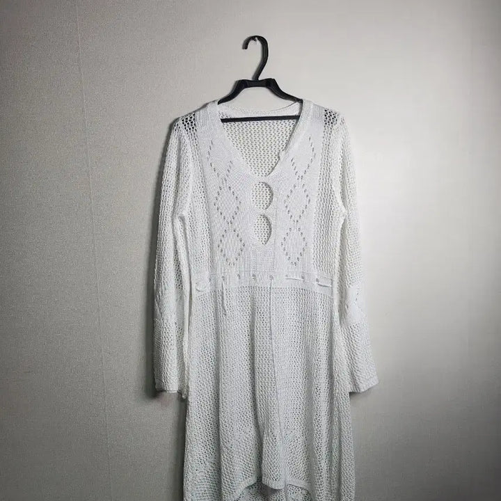 [BUNJANG] White Knit Long Dress / 화이트 니트 롱 원피스
