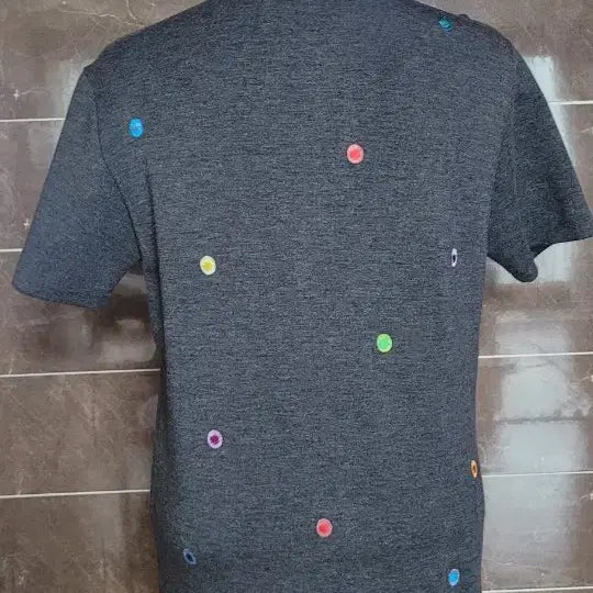 [BUNJANG] Customellow Pop Art Embroidered Polo Shirt (Gray) / (남성95사이즈)커스텀멜로우 그레이 팝아트