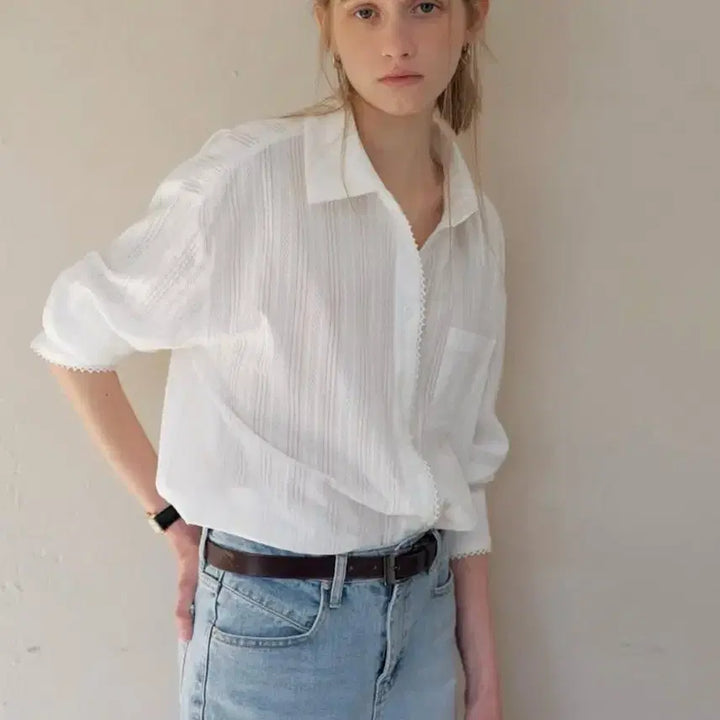[BUNJANG] Mignewt White Shirt / 새상품>>>미뉴에트 화이트 셔츠