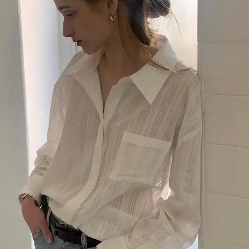 [BUNJANG] Mignewt White Shirt / 새상품>>>미뉴에트 화이트 셔츠