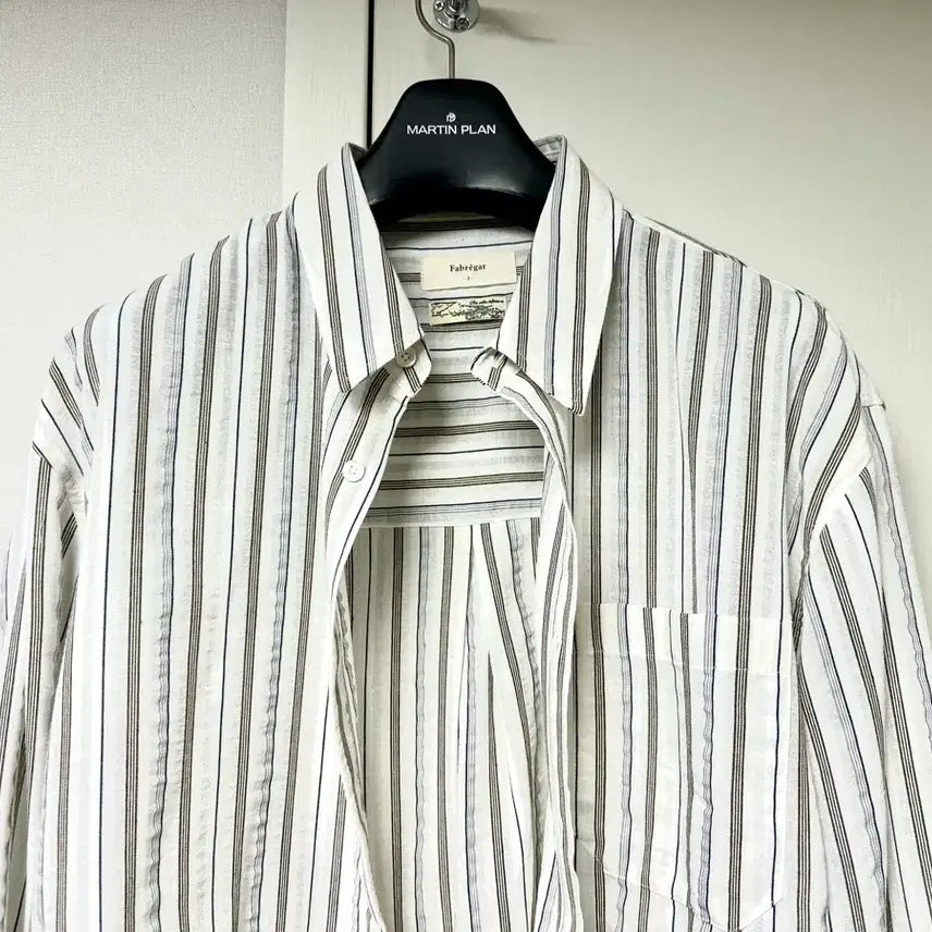 [BUNJANG] Fabrega Noi Multi Stripe Shirt (White) Size 3 / 파브레가 노이 멀티 스트라이프 셔츠 (화이트) 3